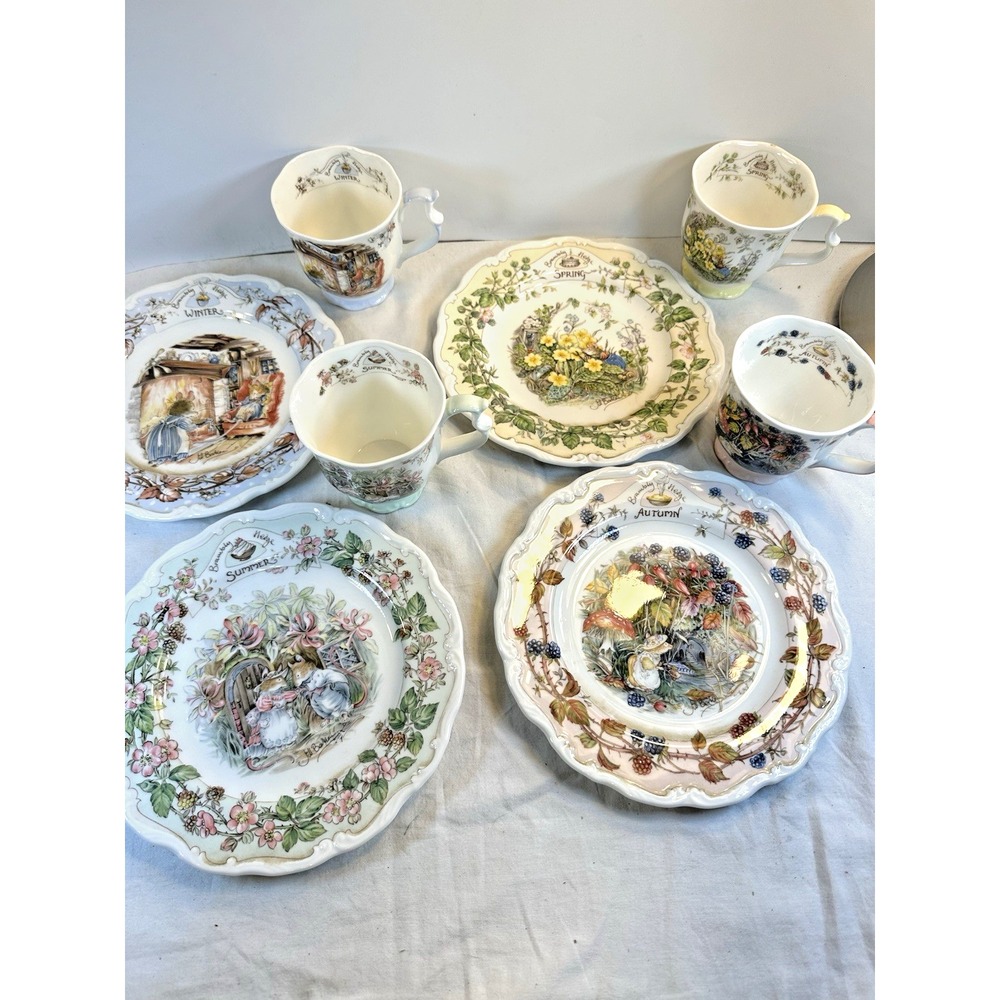 Royal Doulton Brambly Hedge 4 Seasons Plate & Teacup Set Complete Jill Barklem